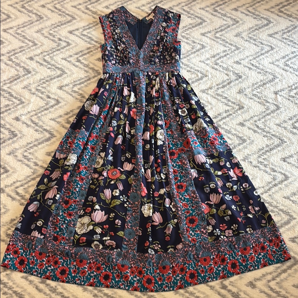 Rebecca Taylor Blue and Pink Floral Dress